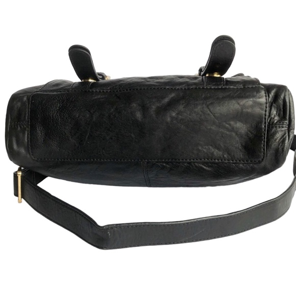 C C Skye Upper Eastside Black Leather Top Handle Embossed Buckle Satchel - Picture 10 of 16